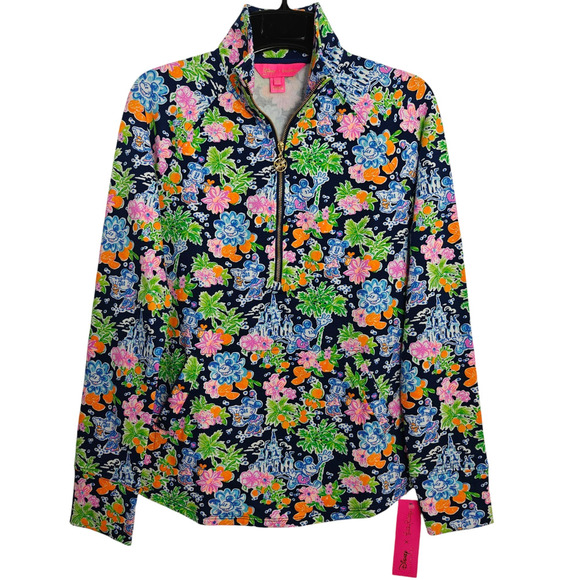 Lilly Pulitzer Loves Disney Skipper 1/2 Zip Pullover Jacket Size XS Navy NWT - Picture 2 of 9